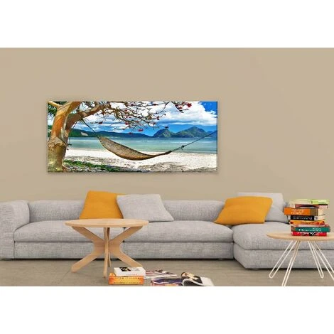 Stampa Su Tela Mare - Natura E Paesaggi - Per Soggiorno, Camera - Multicolore In Poliestere, Legno, 70 X 3 X 100 Cm 4 Stampa Su Tela Mare - Natura E Paesaggi - Per Soggiorno, Camera - Multicolore In Poliestere, Legno, 70 X 3 X 100 Cm - immagine 2