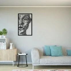 Decorazione In Metallo Silhouette - Ritratto, Donna, Viso - Wall Art Muro - Per Soggiorno, Camera - Nero In Metallo, 65 X 0,15 X 100 Cm -Armonia Decor 27362423 2
