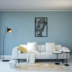 Decorazione In Metallo Silhouette - Ritratto, Donna, Viso - Wall Art Muro - Per Soggiorno, Camera - Nero In Metallo, 65 X 0,15 X 100 Cm -Armonia Decor 27362423 4