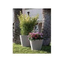 Vaso Portavaso Caspò Campana Shabby Rigata Vasar In Resina Cmha 45 - Colore: Bianco Perla