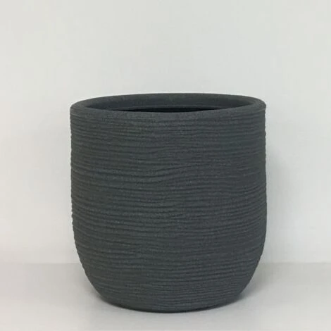 VASO CASPO' PORTAVASO CONCHINO RIGATO SHABBY CORI 45 VASAR TELCOM - Colore: Grigio Ghisa 4 VASO CASPO' PORTAVASO CONCHINO RIGATO SHABBY CORI 45 VASAR TELCOM - Colore: Grigio Ghisa - immagine 2