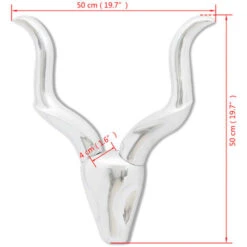 Decorazione Da Parete Testa Gazzella Colore Argento 50 Cm VidaXL -Armonia Decor 2748027 5