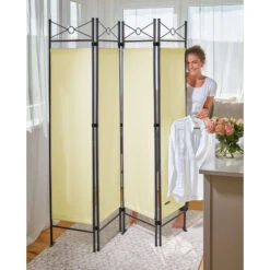Deuba Divisorio Per Ambienti Lucca 2 Pz 180x163 Separè Paravento Parete Divisoria 4 Pannelli Soggiorno Balcone Crema -Armonia Decor 27638763 3