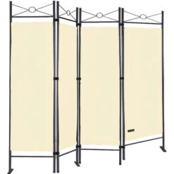 Deuba Divisorio Per Ambienti Lucca 2 Pz 180x163 Separè Paravento Parete Divisoria 4 Pannelli Soggiorno Balcone Crema -Armonia Decor 27638763 4