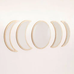 SKLUM Specchi Da Parete In Legno 5 Pezzi Estel Legno Naturale