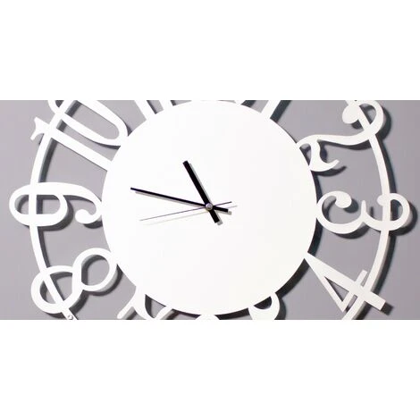 Orologio Numeri Bianco - Decorazione Da Parete, Rotondo - Da Soggiorno, Cucina, Ufficio - Bianco In Metallo, 50 X 0,15 X 50 Cm 3 Orologio Numeri Bianco - Decorazione Da Parete, Rotondo - Da Soggiorno, Cucina, Ufficio - Bianco In Metallo, 50 X 0,15 X 50 Cm