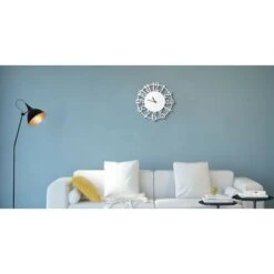 Orologio Numeri Bianco - Decorazione Da Parete, Rotondo - Da Soggiorno, Cucina, Ufficio - Bianco In Metallo, 50 X 0,15 X 50 Cm 10 Orologio Numeri Bianco - Decorazione Da Parete, Rotondo - Da Soggiorno, Cucina, Ufficio - Bianco In Metallo, 50 X 0,15 X 50 Cm -Armonia Decor 29552957 4