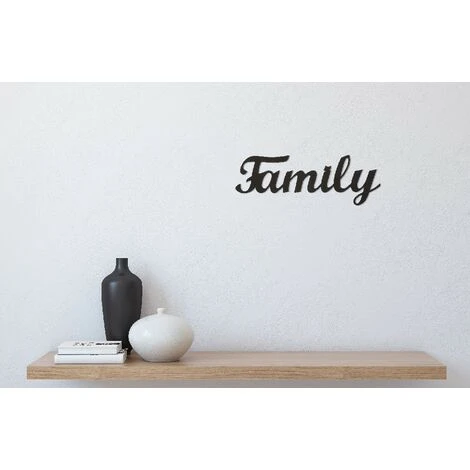 Decorazione In Metallo Family - Wall Art Muro - Citazioni - Famiglia - Per Soggiorno, Camera - Nero In Acciaio, 50 X 0,15 X 18 Cm 7 Decorazione In Metallo Family - Wall Art Muro - Citazioni - Famiglia - Per Soggiorno, Camera - Nero In Acciaio, 50 X 0,15 X 18 Cm - immagine 5
