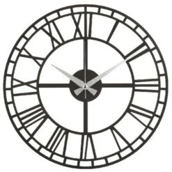 Orologio Wall Da Parete - Per Soggiorno, Cucina - Nero In Acciaio, 50 X 0,2 X 50 Cm