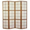 Paravento Giapponese Shoji In Legno Marrone Scuro Di 4 Pannelli -Armonia Decor 29975605 1