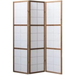 Paravento Giapponese Shoji In Legno Marrone Scuro Di 3 Pannelli -Armonia Decor 29975613 2