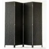 Paravento Di 4 Pannelli In Fibre Sintetiche, Tinta Nera - Dim: A170 X L160 Cm -Armonia Decor 29975685 1
