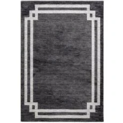 Tappeto Design Moderno Salotto Grigio Pelo Corto Double GRI004 Dimensione: 60 X 110 -Armonia Decor 30316695 2