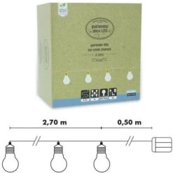 Ghirlanda Festiva Di 10 Lampadine Su Corda Di Canapa Alimentata A Batteria -Armonia Decor 30347706 4