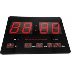 Orologio Digitale Led Parete Nero Display Data Temperatura Ora Giorno JH4632L -Armonia Decor 30415632 5