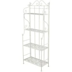 Scaffale In Metallo Jessica Con 4 Ripiani - Bianco -Armonia Decor 31451542 2