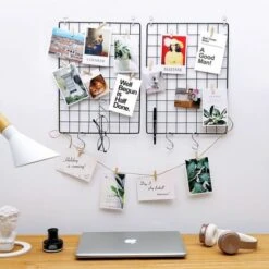 Nova Pannello Griglia Set Di 2 Espositori Foto A Parete Decorazione In Rete Metallica Vari Colori Colore : NERO -Armonia Decor 31493378 3