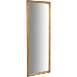 Specchio Specchiera Da Parete E Appendere Verticale/orizzontale L50xPR4xH140 Cm Finitura Foglia Oro Anticato