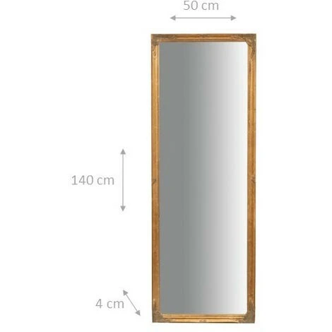 Specchio Specchiera Da Parete E Appendere Verticale/orizzontale L50xPR4xH140 Cm Finitura Foglia Oro Anticato 4 Specchio Specchiera Da Parete E Appendere Verticale/orizzontale L50xPR4xH140 Cm Finitura Foglia Oro Anticato - immagine 2