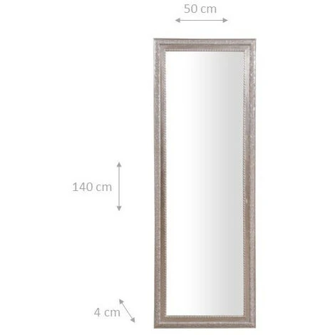 Specchio Da Parete 140 X 50 X 4 Cm Specchio Da Parete Lungo Con 4 Ganci Posteriori Specchio Camera Da Letto Specchio Shabby Chic 4 Specchio Da Parete 140 X 50 X 4 Cm Specchio Da Parete Lungo Con 4 Ganci Posteriori Specchio Camera Da Letto Specchio Shabby Chic - immagine 2