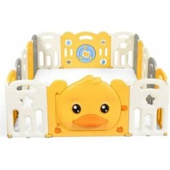 Box Recinto Per Bambini Da Giocare, Pieghevole Con 16 Pannelli, Con Porta E Giochi Multipli (160 X 207 X 67 Cm)