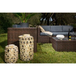 LANTERNA BAMBU' INTRECCIATO-3 MISURE- - Cm. 30x30x69 -Armonia Decor 31655947 3