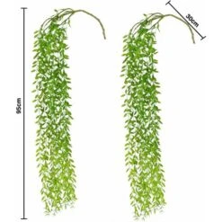 2pcs Pianta Artificiale Appesa, 95 Cm Piante Artificiali Edera Foglie Di Salice Piante Di Plastica, Matrimonio Giardino Appeso Pianta Di Vite Decorazione -A -Armonia Decor 31782055 5