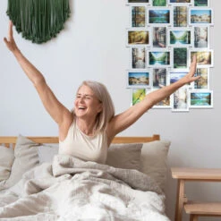 Relaxdays Cornice Portafoto Multipla, 24 Fotografie Da Parete HxL 59 X 68, Verticale & Orizzontale, Porta-Foto, Bianco -Armonia Decor 31793113 3