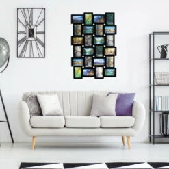 Relaxdays Cornice Portafoto Multipla, 24 Fotografie Da Parete HxL 59 X 68, Verticale & Orizzontale, Porta-Foto, Bianco -Armonia Decor 31793113 5