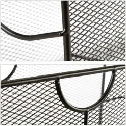 Relaxdays Portariviste Mesh Cesto Portadepliant Da Terra Metallo Portagiornali HLP HBT 27 X 39 X 17 Cm, Nero -Armonia Decor 31793636 4