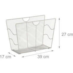 Relaxdays Portariviste Mesh Cesto Portadepliant Da Terra Metallo Portagiornali HLP HBT 27 X 39 X 17 Cm, Argento -Armonia Decor 31793640 3