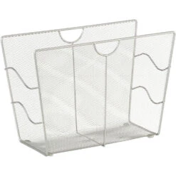 Relaxdays Portariviste Mesh Cesto Portadepliant Da Terra Metallo Portagiornali HLP HBT 27 X 39 X 17 Cm, Argento -Armonia Decor 31793640 5