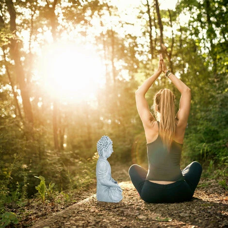 Relaxdays Statua Zen Del Buddha Seduto XL, 40 Cm, Feng Shui, Per Esterni, Da Giardino, Decorativa, Grigio Scuro 7 Relaxdays Statua Zen Del Buddha Seduto XL, 40 Cm, Feng Shui, Per Esterni, Da Giardino, Decorativa, Grigio Scuro - immagine 5