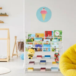 Relaxdays Porta Riviste Da Terra In Metallo, 96x97x37 Cm, Espositore Porta Giornali Per Salotto, Portariviste, In Nero -Armonia Decor 31825865 5