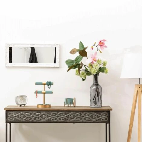 Baroni Home Specchio Da Parete Con Cornice Rettangolare In Legno In Stile Shabby. Dimensione 28x3x65 Cm Bianco Anticato 5 Baroni Home Specchio Da Parete Con Cornice Rettangolare In Legno In Stile Shabby. Dimensione 28x3x65 Cm Bianco Anticato - immagine 3