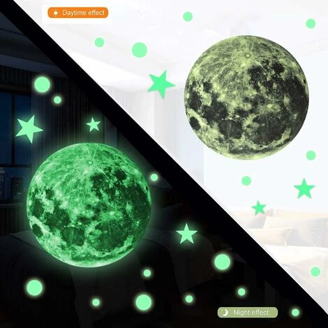 Set Di 435 Adesivi Murali Luminosi Luminosi Per Cameretta Stelle Luminose E Motivo Lunare 5 Set Di 435 Adesivi Murali Luminosi Luminosi Per Cameretta Stelle Luminose E Motivo Lunare - immagine 3