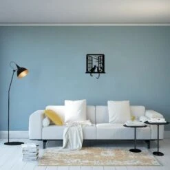 Decorazione In Metallo Gatto - Animali - Wall Art, Muro - Nero In Metallo, 45 X 0,15 X 55 Cm -Armonia Decor 33202888 3