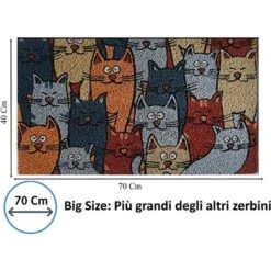 Baroni Home Zerbino Da Esterno In Cocco Con Base In PVC Dipinto A Mano Raffigurante 70X40X2 Cm. Facile Da Pulire E Ultraresistente Colonia Di Gatti 8 Baroni Home Zerbino Da Esterno In Cocco Con Base In PVC Dipinto A Mano Raffigurante 70X40X2 Cm. Facile Da Pulire E Ultraresistente Colonia Di Gatti -Armonia Decor 33511785 3