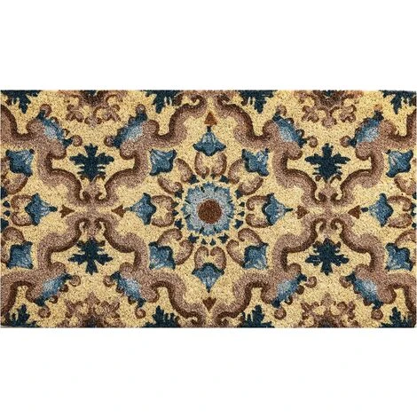 Baroni Home Zerbino Da Esterno In Cocco Con Base In PVC Dipinto A Mano Raffigurante 70X40X2 Cm. Facile Da Pulire E Ultraresistente Maioliche Blu E Verdi 3 Baroni Home Zerbino Da Esterno In Cocco Con Base In PVC Dipinto A Mano Raffigurante 70X40X2 Cm. Facile Da Pulire E Ultraresistente Maioliche Blu E Verdi