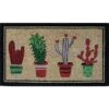 Baroni Home Zerbino Da Esterno In Cocco Con Base In PVC Dipinto A Mano Raffigurante 70X40X2 Cm. Facile Da Pulire E Ultraresistente Cactus Vasi Colorati -Armonia Decor 33511806 1