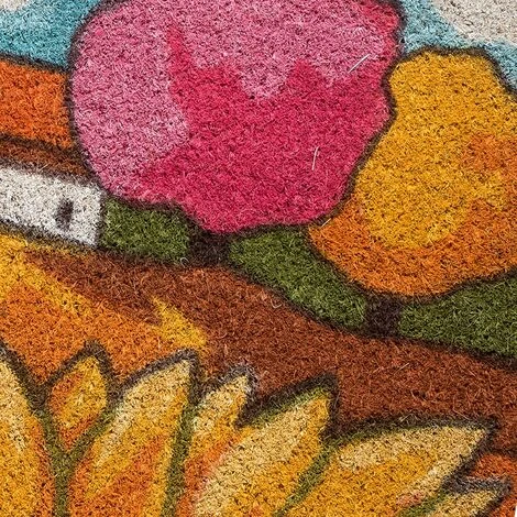 Baroni Home Zerbino Da Esterno In Cocco Con Base In PVC Dipinto A Mano Raffigurante 60X40X2 Cm. Facile Da Pulire E Ultraresistente Paesaggio Campagna 4 Baroni Home Zerbino Da Esterno In Cocco Con Base In PVC Dipinto A Mano Raffigurante 60X40X2 Cm. Facile Da Pulire E Ultraresistente Paesaggio Campagna - immagine 2