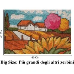 Baroni Home Zerbino Da Esterno In Cocco Con Base In PVC Dipinto A Mano Raffigurante 60X40X2 Cm. Facile Da Pulire E Ultraresistente Paesaggio Campagna 9 Baroni Home Zerbino Da Esterno In Cocco Con Base In PVC Dipinto A Mano Raffigurante 60X40X2 Cm. Facile Da Pulire E Ultraresistente Paesaggio Campagna -Armonia Decor 33511818 3