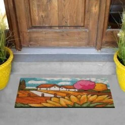 Baroni Home Zerbino Da Esterno In Cocco Con Base In PVC Dipinto A Mano Raffigurante 60X40X2 Cm. Facile Da Pulire E Ultraresistente Paesaggio Campagna 11 Baroni Home Zerbino Da Esterno In Cocco Con Base In PVC Dipinto A Mano Raffigurante 60X40X2 Cm. Facile Da Pulire E Ultraresistente Paesaggio Campagna -Armonia Decor 33511818 5