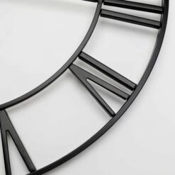 Orologio Da Parete Grande In Stile Vintage, Rotondo, In Metallo, Silenzioso, Senza Ticchettio, A Batteria, 40 Cm, Numeri Romani Neri, Orologi Da Soggiorno, Camera Da Letto, Arredamento Da Cucina Nero -Armonia Decor 33852415 5