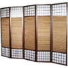 Paravento Giapponese In Legno E Bambù Di 5 Pannelli -Armonia Decor 33919415 1