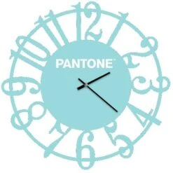 PANTONE Orologio Lens - Decorazione Da Parete, Rotondo - Da Soggiorno, Cucina, Ufficio - Azzurro, Bianco In Metallo, 40 X 0,15 X 40 Cm