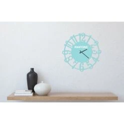 PANTONE Orologio Lens - Decorazione Da Parete, Rotondo - Da Soggiorno, Cucina, Ufficio - Azzurro, Bianco In Metallo, 40 X 0,15 X 40 Cm -Armonia Decor 33972086 5