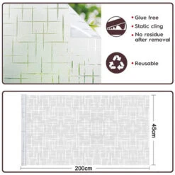 Pellicole Per Vetri Smerigliate Senza Colla, Pellicole Per Vetri Oscuranti Per Finestre E Porte, Autoadesive Decorative Per Finestre Per La Protezione Dai Raggi UV Dell'ufficio Domestico (modello Incr -Armonia Decor 34201481 4