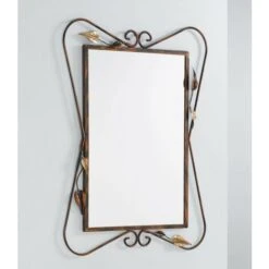 Specchio Da Parete Con Foglie Colori Ferro: Glicine