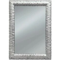 Specchio Con Cornice Moderna Intarsiatata Argento Colore Specchio: Argento